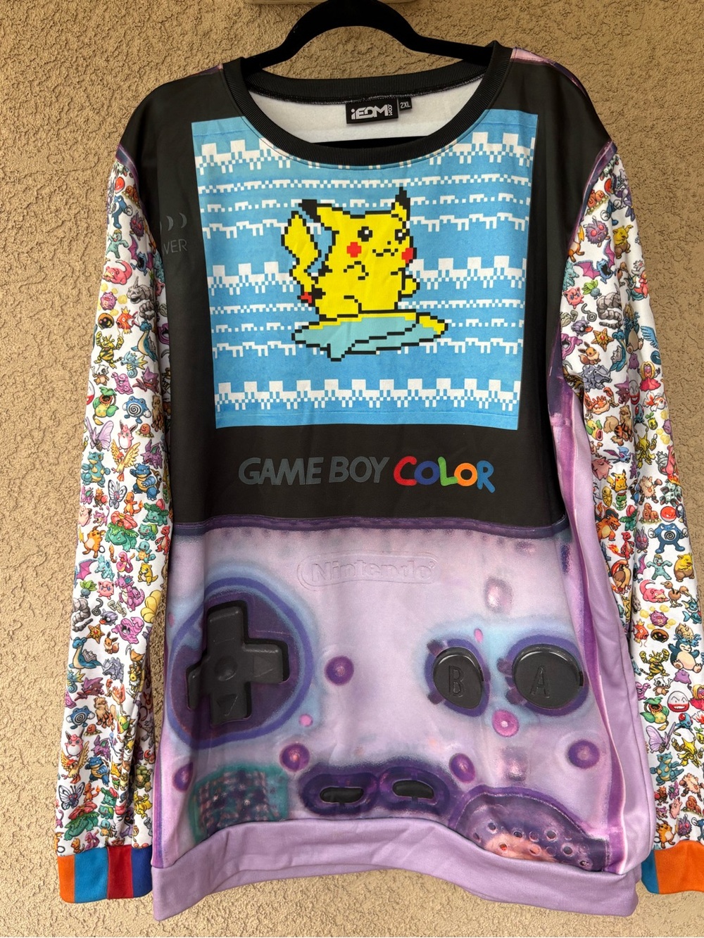 Game Boy Color Pikachu Graphic Sweatshirt - Multicolor